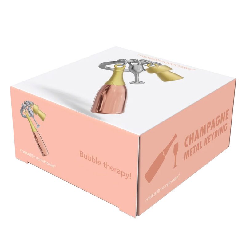 Metalmorphose Champagne Bottle in Rose Gold Keychain image number 1